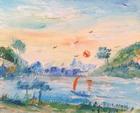 Hamid Alvi, 8 x 10 inch, Oil on Canvas, Landscape Painting, AC-HA-041